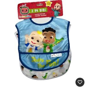 Blue and White Kids Bib Set cocomelon